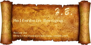 Helfenbein Benigna névjegykártya